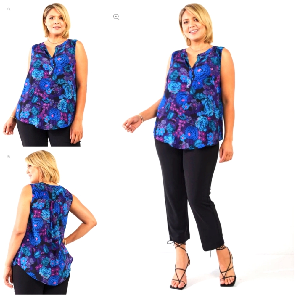 Plus Size Silk Sleeveless Top